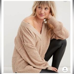 Aerie Oversized V-Neck Sweater
